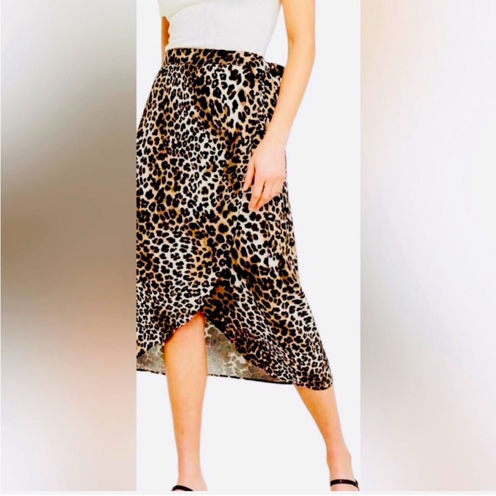 Abercrombie & Fitch Leopard Print Wrap Skirt